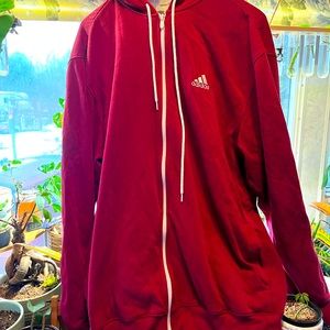 Vintage Red Adidas Zip up XL